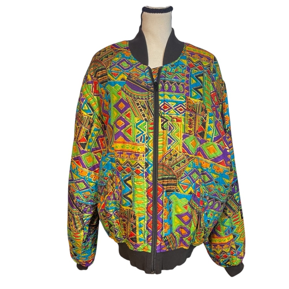 Restless Clothiers Abstract Print Bomber